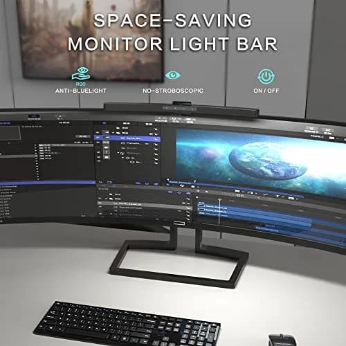 ONWAY Curved Monitor Light Bar with Wireless Remote, Black 42cm (16.5 inches) | Eye-Care Screen Lighting for Home Office thumbnail 6