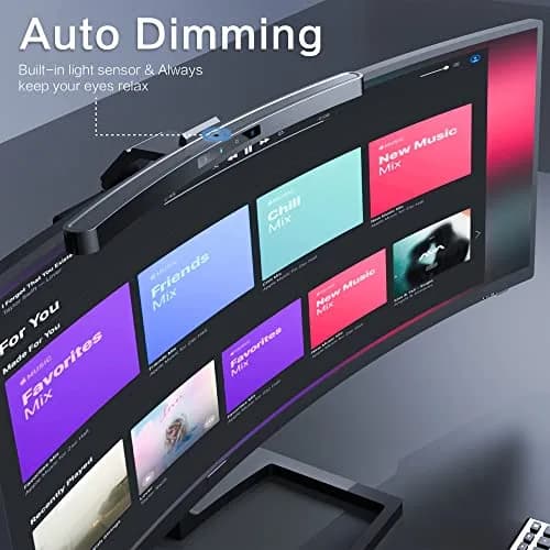 ONWAY Curved Monitor Light Bar with Wireless Remote, Black 42cm (16.5 inches) | Eye-Care Screen Lighting for Home Office thumbnail 2