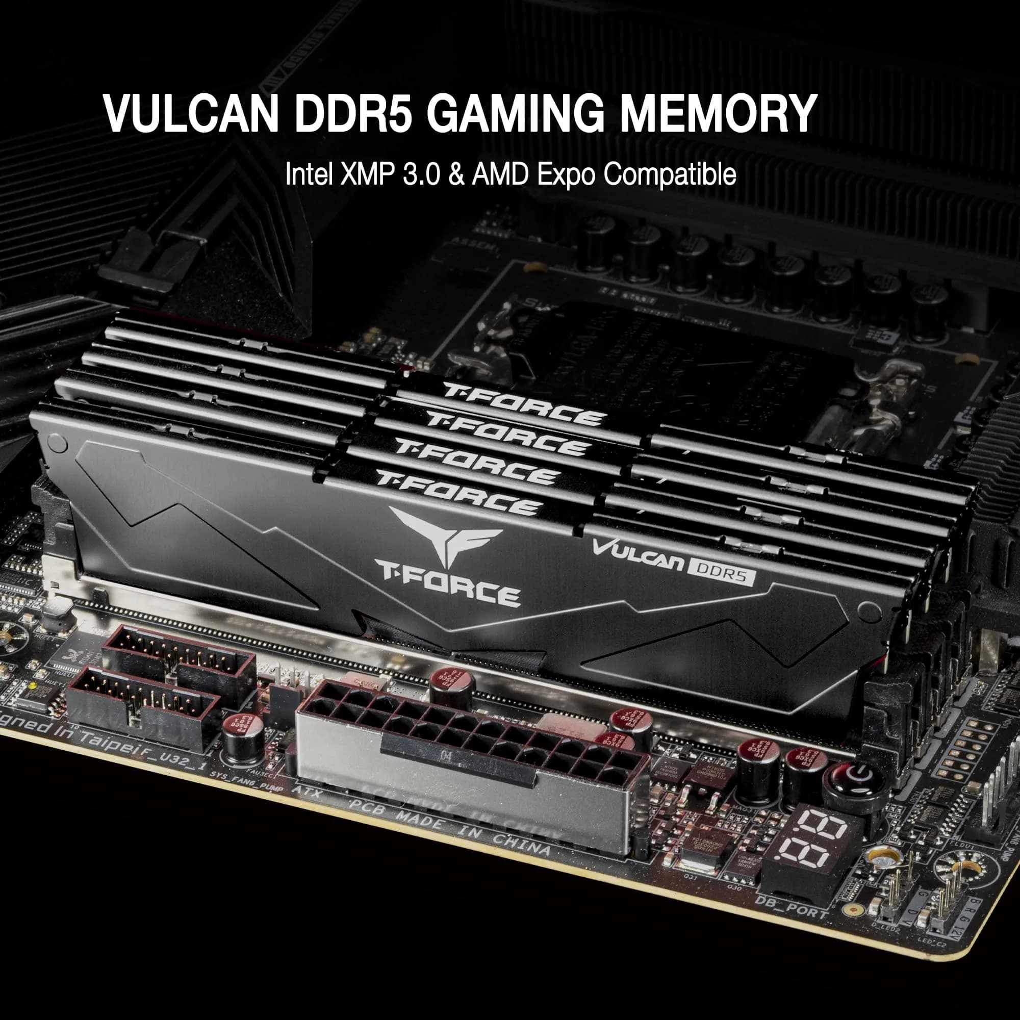 TEAMGROUP T-Force Vulcan DDR5 32GB (2x16GB) 6000MHz CL38 Desktop RAM | XMP 3.0 Ready - view 2
