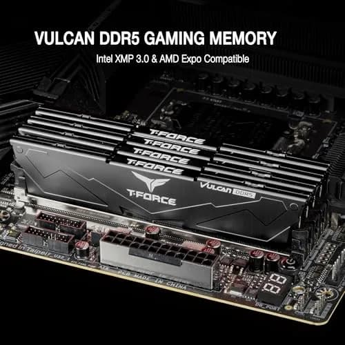 TEAMGROUP T-Force Vulcan DDR5 32GB (2x16GB) 6000MHz CL38 Desktop RAM | XMP 3.0 Ready thumbnail 2