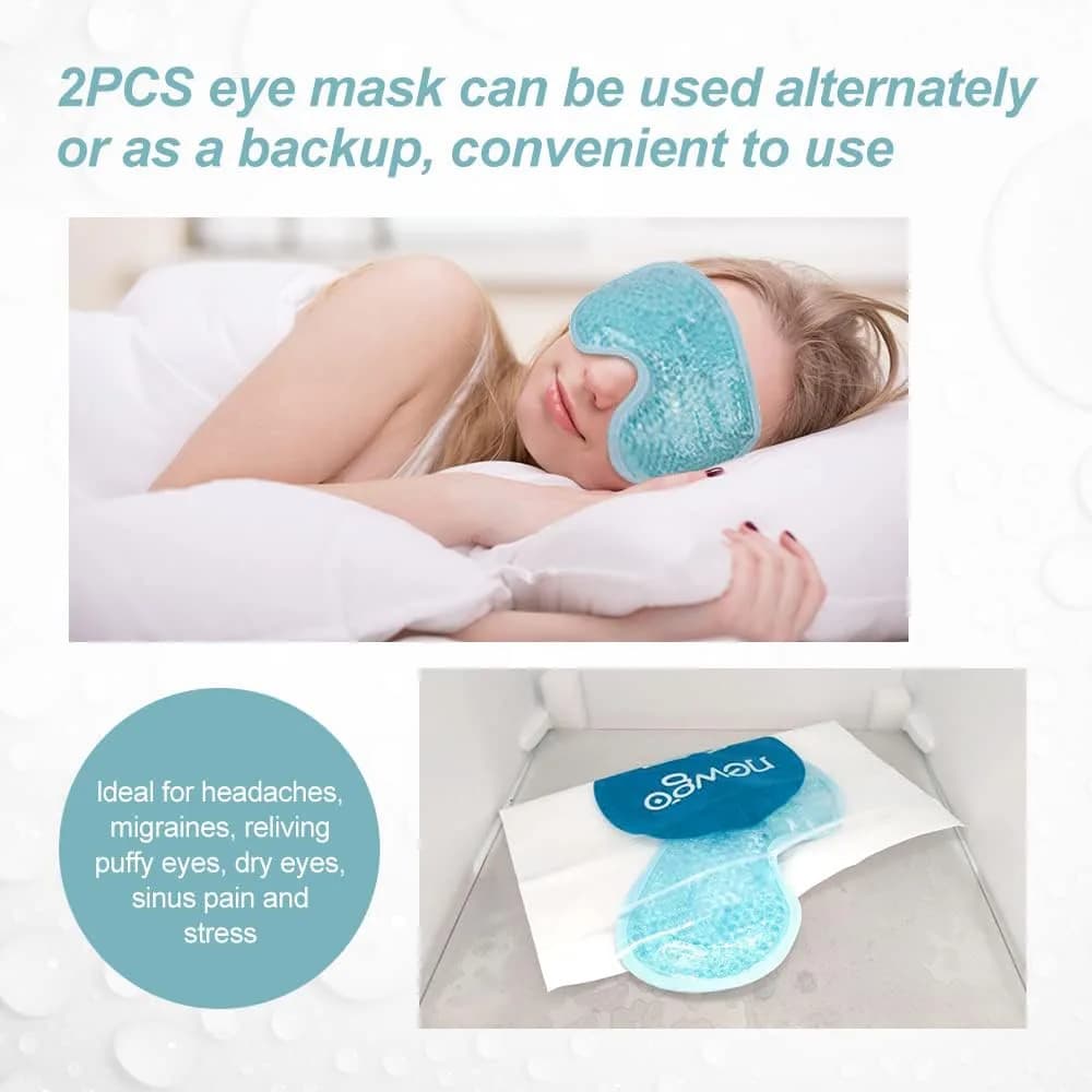 NEWGO Blue Cooling Eye Mask - 2 Pack for Puffy Eyes, Headaches, and Post-Surgery Relief - view 4