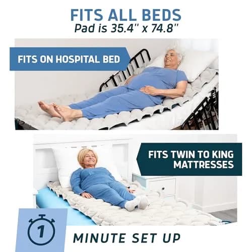 Lunderg Alternating Air Pressure Mattress Pad with Static Mode & Flocking | Bed Sore Prevention & Comfort thumbnail 6