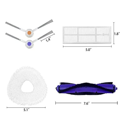 Rinakou Replacement Accessories Kit for Narwal Freo Robot Vacuum | 9 pcs, Deep Cleaning, Easy Install, Well-Compatible (70-120 chars) thumbnail 2