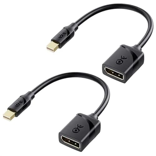 Cable Matters 2-Pack 8K Mini DisplayPort to DisplayPort 1.4 Adapter | 8K@60Hz, 4K@120Hz, Thunderbolt 2 Compatible thumbnail 1
