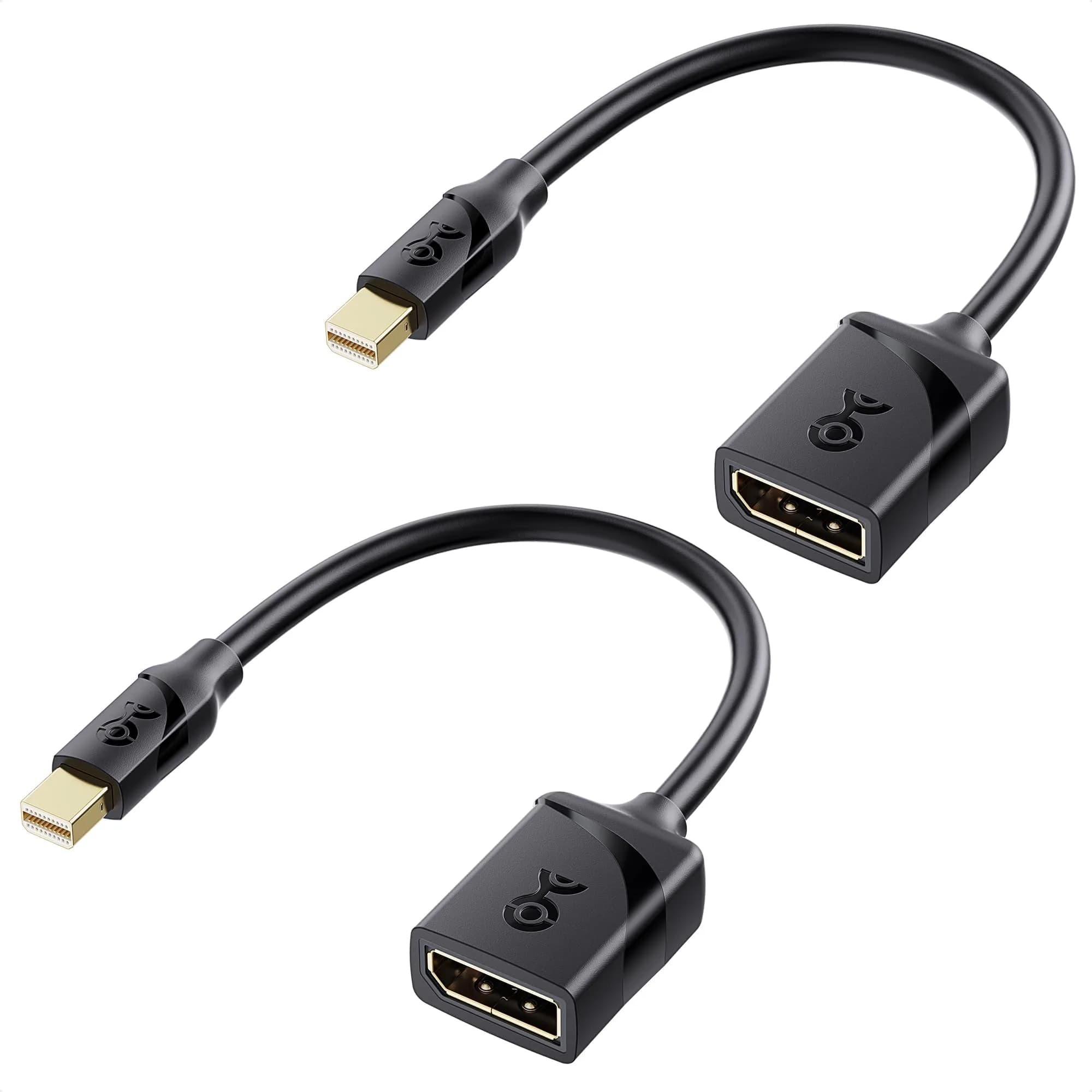 Cable Matters 2-Pack 8K Mini DisplayPort to DisplayPort 1.4 Adapter | 8K@60Hz, 4K@120Hz, Thunderbolt 2 Compatible - main product image