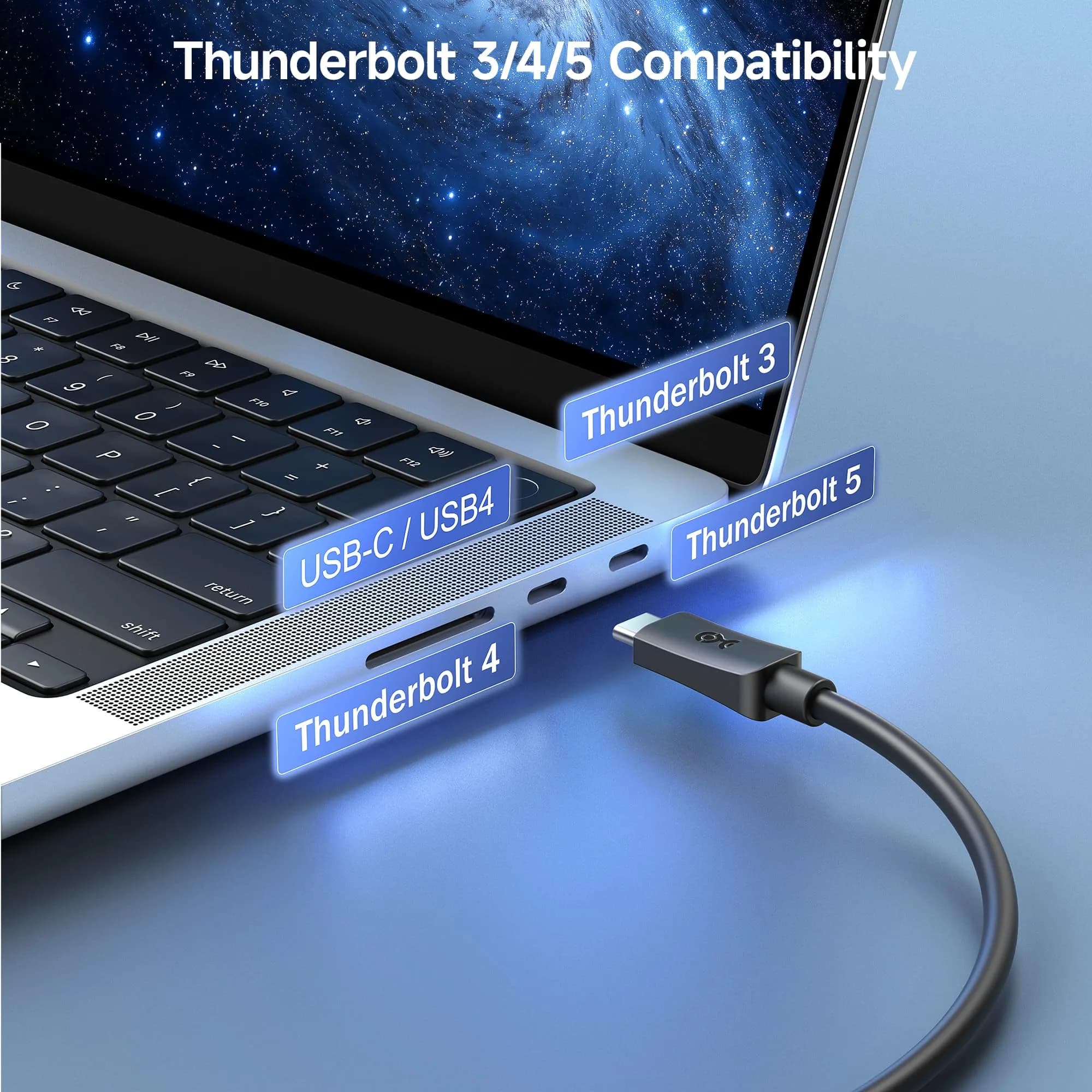 Cable Matters 20Gbps USB C to USB C Monitor Cable 0.9m (3ft) | Supports 8K@30Hz, 4K@120Hz Video, 240W Charging, 20Gbps Data - view 8