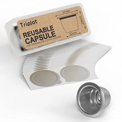 Triplot Reusable Coffee Pods for Nespresso OriginalLine (1 Capsule + 50 Lids) | Stainless Steel Filter thumbnail 1