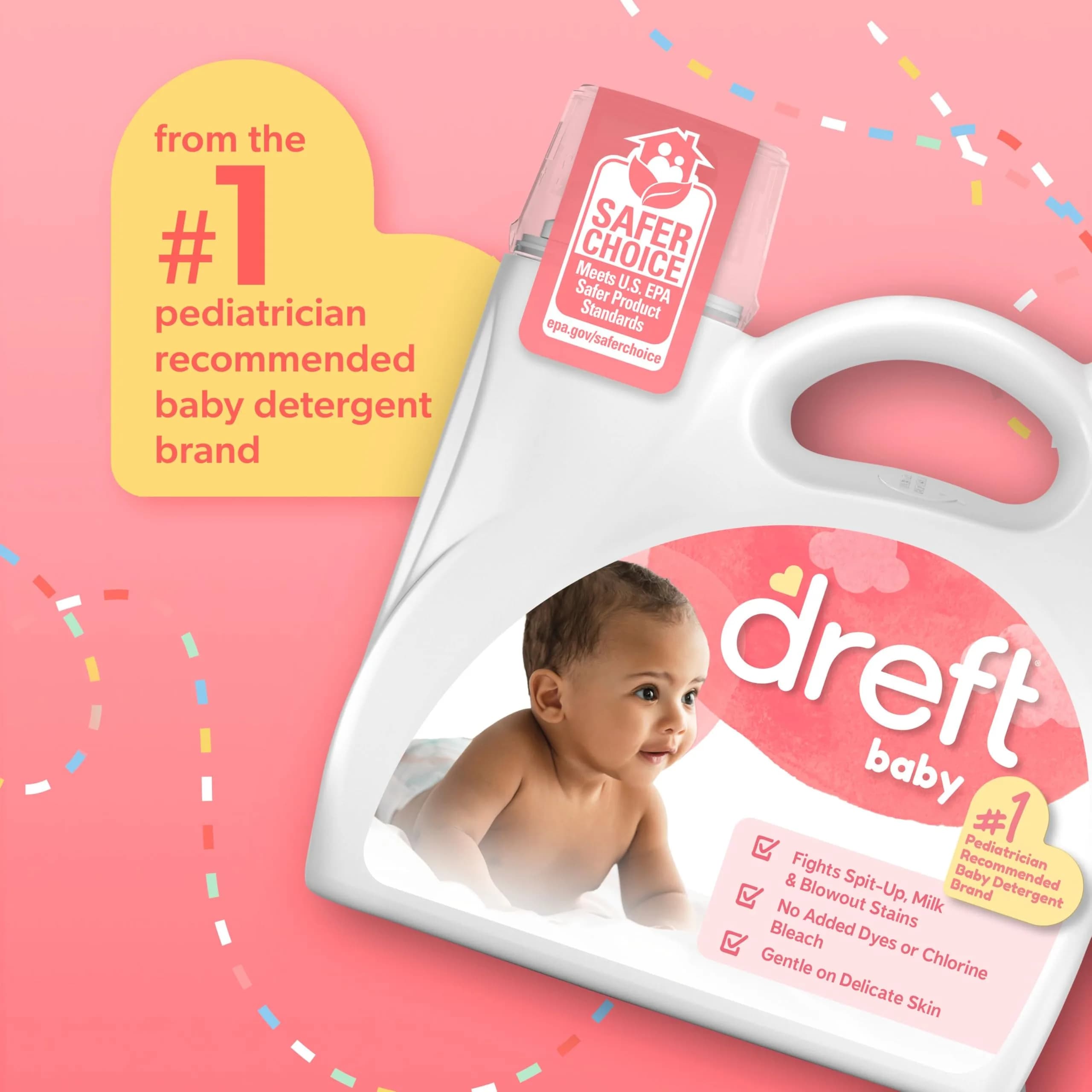 Dreft Baby Liquid Laundry Detergent 4435ml (150 fl oz) | USA Import for Sensitive Skin - view 2
