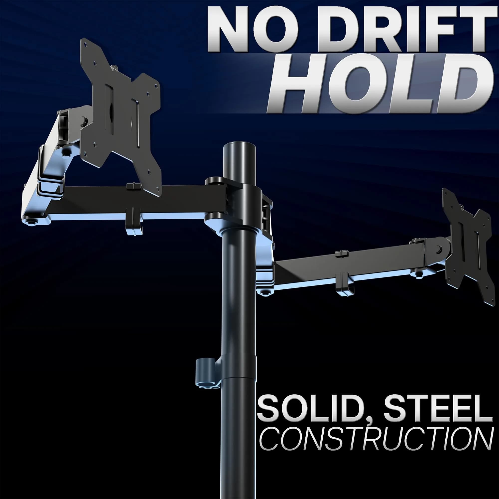 VIVO Dual Monitor Desk Mount STAND-V032 | Heavy Duty Adjustable Stand for 2 LCD LED Screens up to 32 inches, 22 lbs Each, Black - view 8