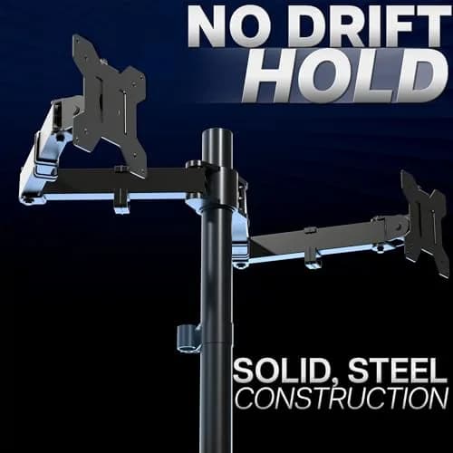 VIVO Dual Monitor Desk Mount STAND-V032 | Heavy Duty Adjustable Stand for 2 LCD LED Screens up to 32 inches, 22 lbs Each, Black thumbnail 8