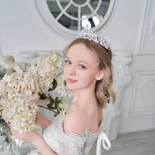 Lovelyshop Clear Crystal Swan Tiara for Women | 18.3cm x 13.5cm (7.2 x 5.3 inches) thumbnail 3