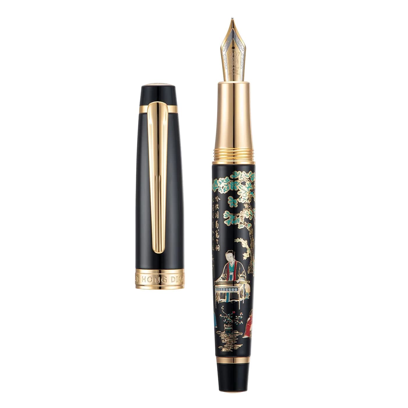 HONG DIAN 231 Chinese Classical Fountain Pen Fine Gold Nib 0.5mm (136mm) | Smooth Writing Pen with Ink Converter - main product image