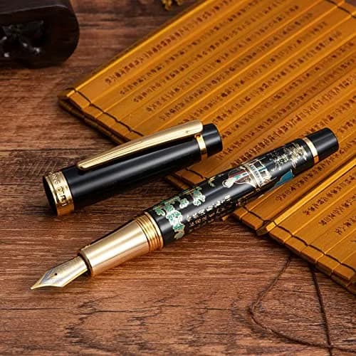 HONG DIAN 231 Chinese Classical Fountain Pen Fine Gold Nib 0.5mm (136mm) | Smooth Writing Pen with Ink Converter thumbnail 5
