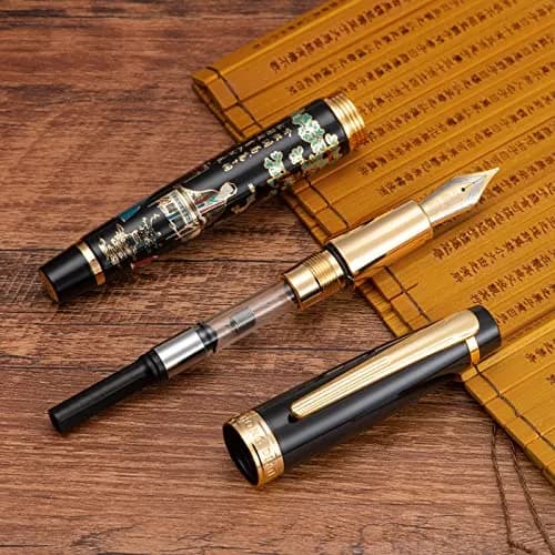 HONG DIAN 231 Chinese Classical Fountain Pen Fine Gold Nib 0.5mm (136mm) | Smooth Writing Pen with Ink Converter thumbnail 7