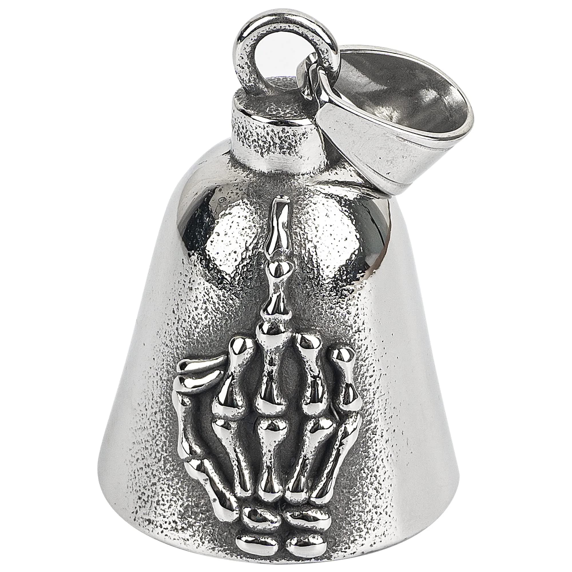 Omoojee Motorcycle Bell for Luck, Middle Finger Bell, Drive Safe for Bikers Riders | Unique 3D Design, Good Luck Charm, Universal Fit — Middle Finger
