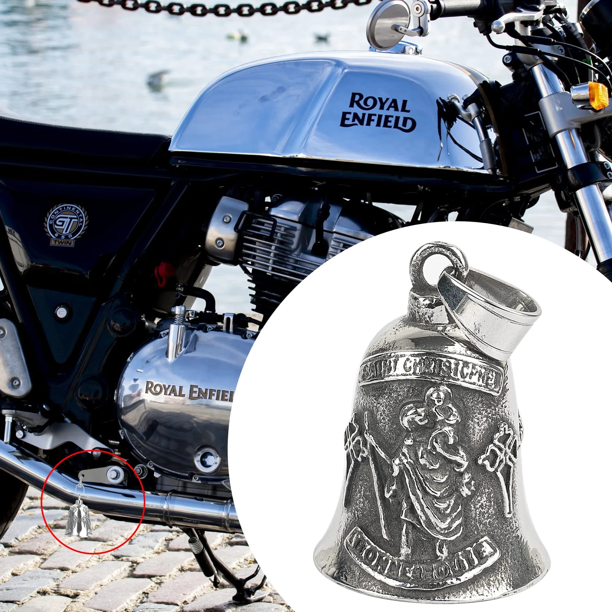 Omoojee Shepherd Eagle Bell for Luck & Safe Drive | Metal Motorcycle & Bicycle Accessory - view 2