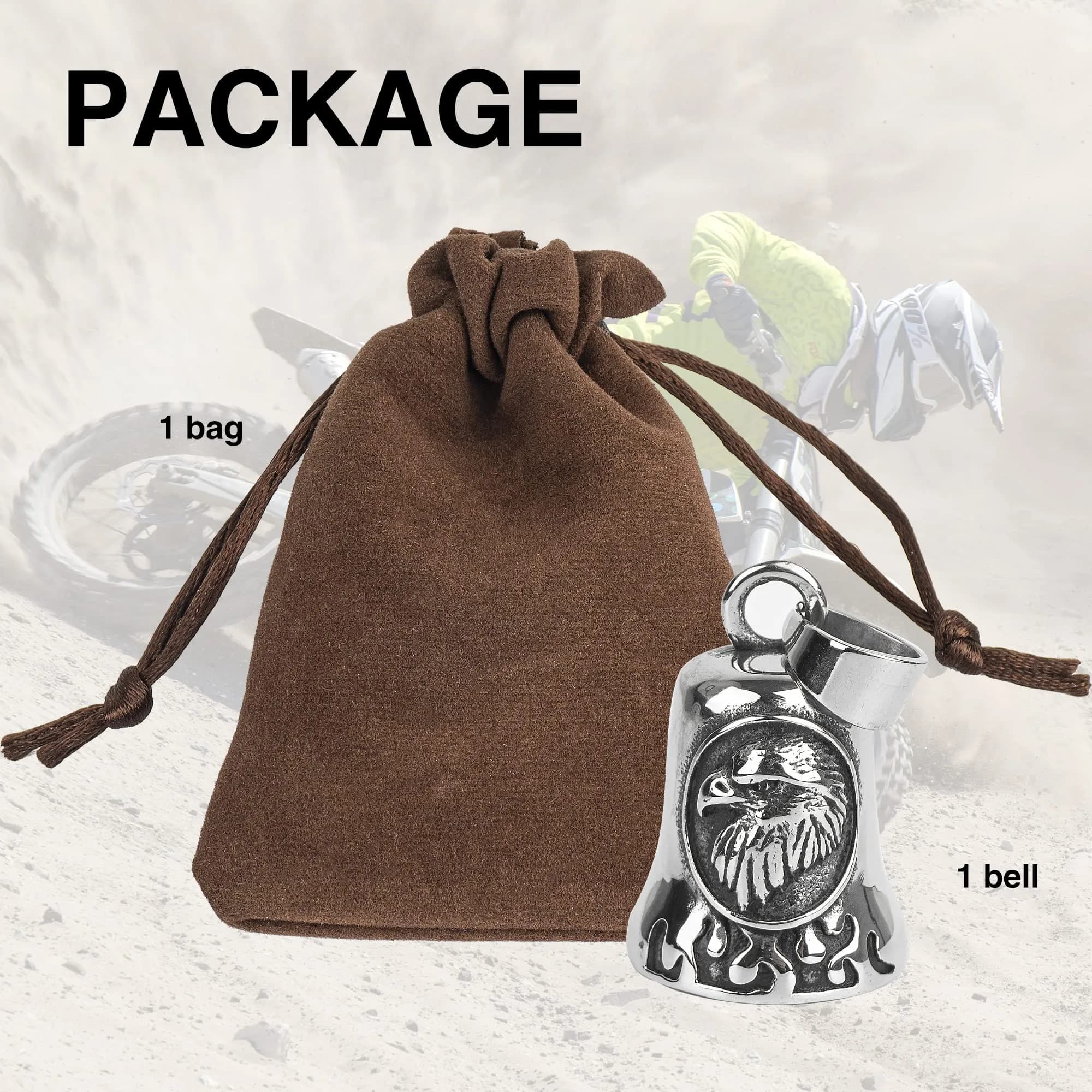 Omoojee Eagle Bell for Luck & Safe Drive | Metal Motorcycle & Bicycle Accessory - view 6