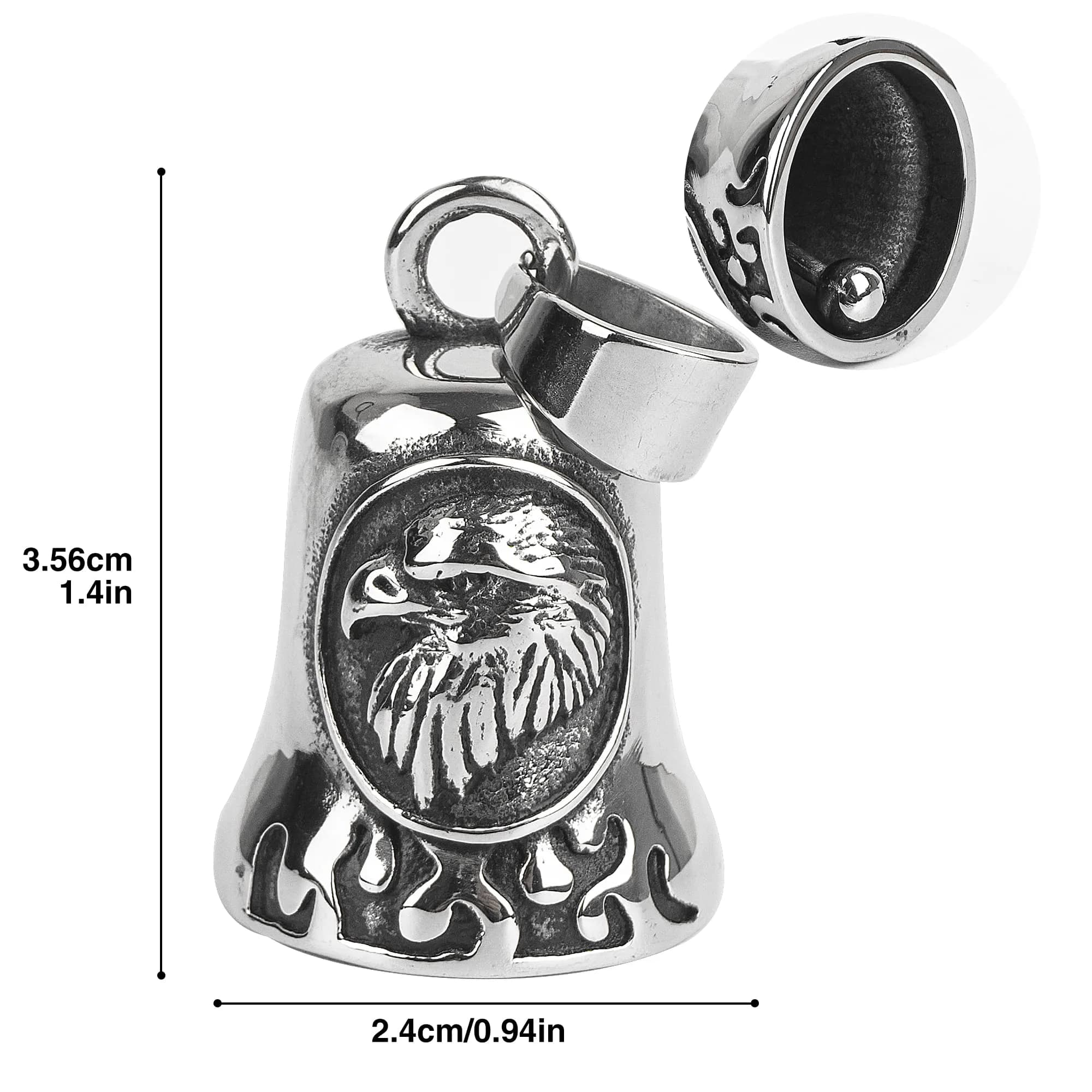 Omoojee Eagle Bell for Luck & Safe Drive | Metal Motorcycle & Bicycle Accessory - view 3