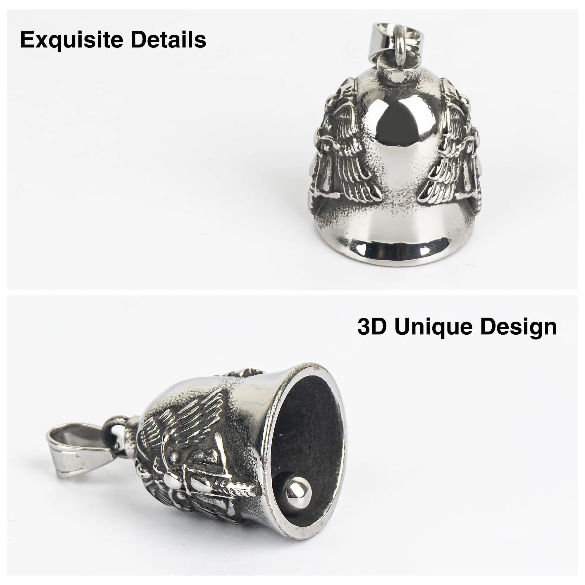 Omoojee Eagle Bell - Rider with Wings Design for Motorcycle & Bicycle Luck & Safe Drive - view 2