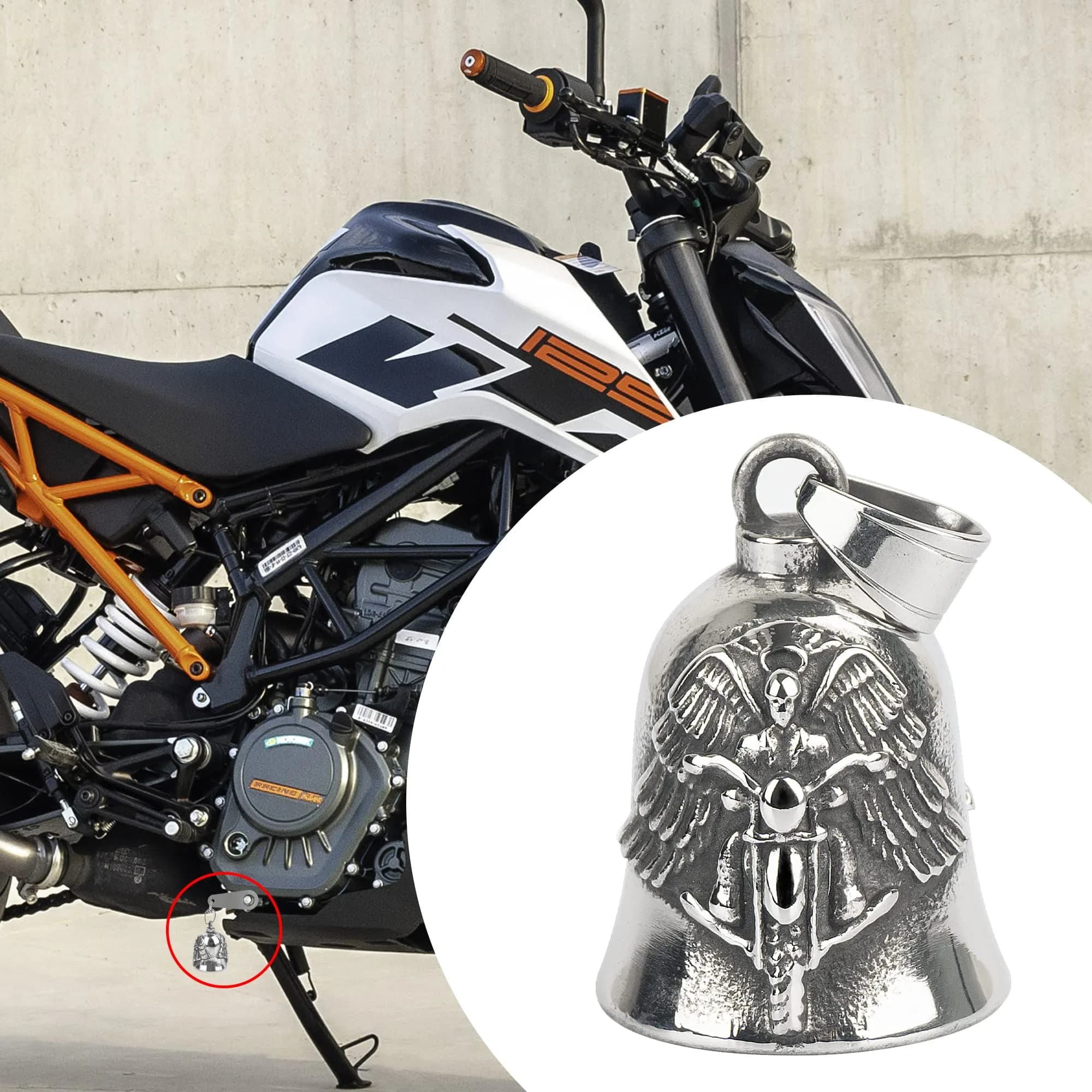 Omoojee Eagle Bell - Rider with Wings Design for Motorcycle & Bicycle Luck & Safe Drive - view 3