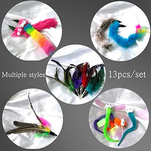 AcceLeah Cat Worm Toy Refills 13Pcs | Natural Plush Teaser Attachments for Cats thumbnail 3