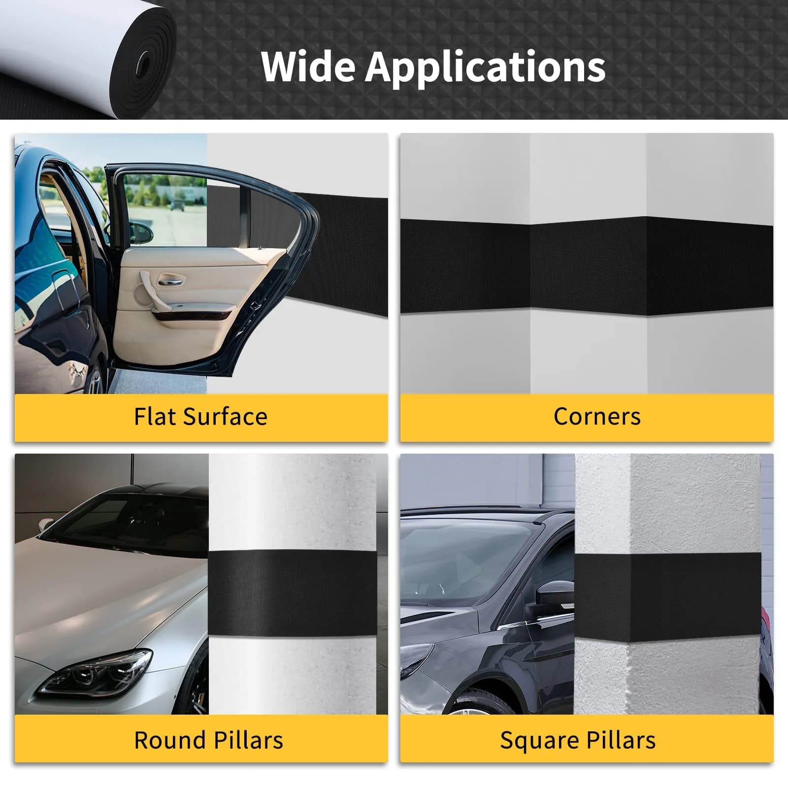 PICK FOR LIFE Garage Wall Protector, 2 Rolls 79"x8"x0.25" EVA Foam Bumper Guard | Protects Car Doors from Scratches - view 8