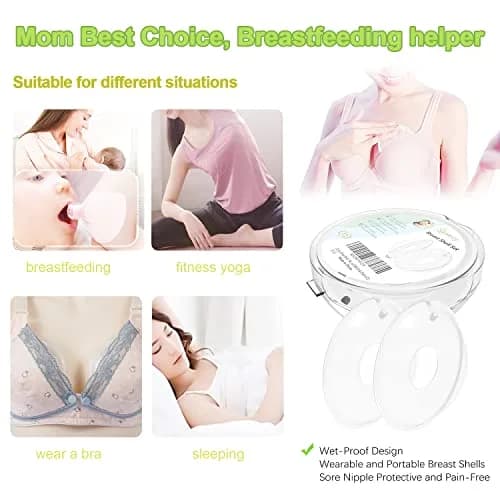 Zdolmy Breast Shells with Plugs, 2 Count (60ml) | Protects Sore Nipples, Collects Leaks thumbnail 7