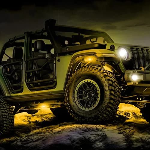 AICEL Vehicle Light Assembly 4 Pods LED RGB Underglow Kit, Yellow | IP68 Waterproof, Aluminum Alloy, 10-14V thumbnail 5