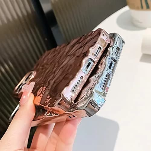 ekoneda Compatible for iPhone 14 Pro Case Cute Luxury Designer Tin Foil Pleated 6.1Inch | Sparkly Silicone Slim Fit thumbnail 6