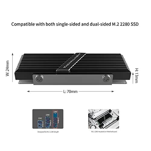 Thermalright TR-M.2 2280 Heatsink for SSD Cooling | Aluminum, High Performance, Black thumbnail 5