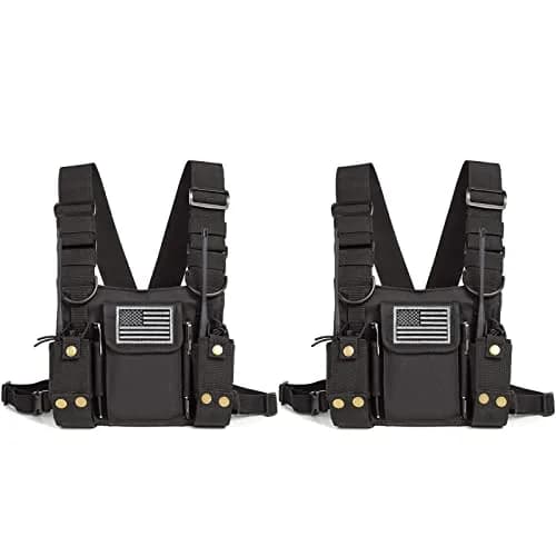 LUITON Radio Shoulder Holster Chest Harness for Two-Way Radio | Adjustable Nylon Tactical Vest (0.63kg, 2 Pack) thumbnail 1