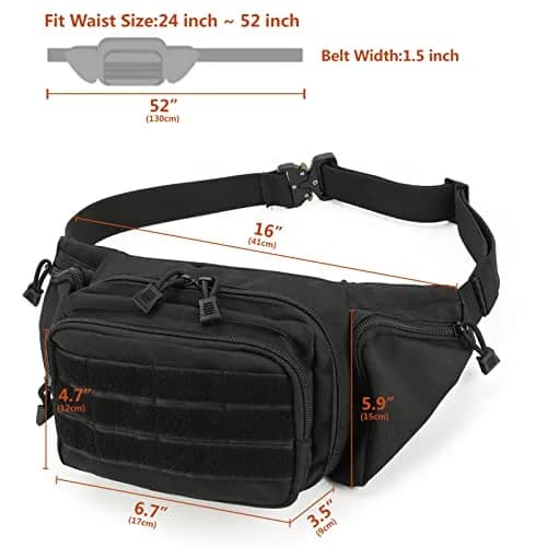 DEYACE Concealed Carry Tactical Fanny Pack for Men | Quick-Release Metal Buckle, Water-Resistant, 1 Pack thumbnail 6
