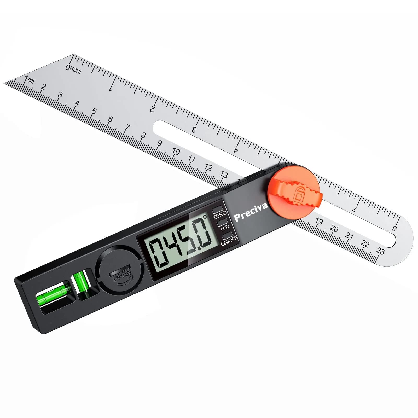 Preciva Digital Angle Finder & Protractor 8inch | High Accuracy for Carpentry & Metalwork