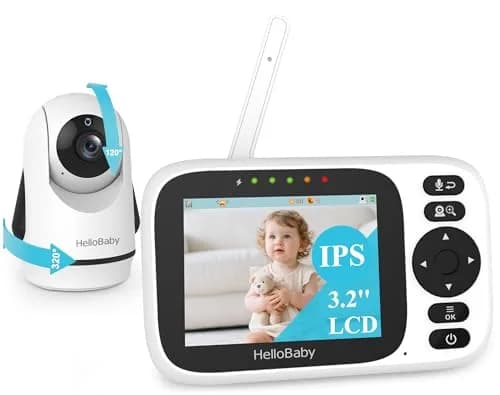HelloBaby Baby Monitor No WiFi with 3.2 Inch Screen, Pan Tilt Zoom Camera | Secure 1000ft FHSS Wireless Connection thumbnail 1