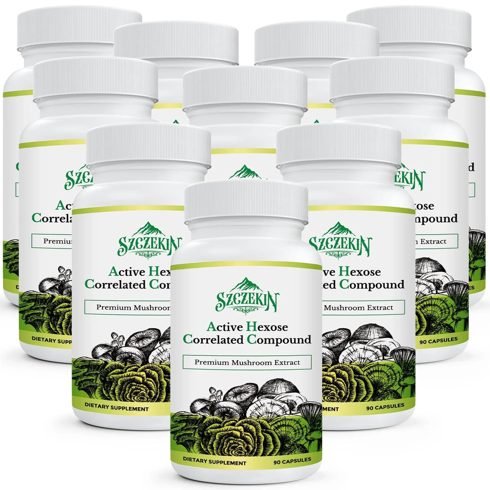 SZCZEKIN Active Hexose Correlated Compound 1500 mg Supplement | Immune & Liver Support with Mushroom Extracts (90 Veggie Capsules) — Capsule