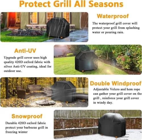 Aoretic 48 inch Grill Cover | Waterproof, Anti-UV, Windproof for Outdoor Grills thumbnail 6