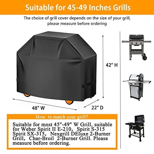 Aoretic 48 inch Grill Cover | Waterproof, Anti-UV, Windproof for Outdoor Grills thumbnail 2