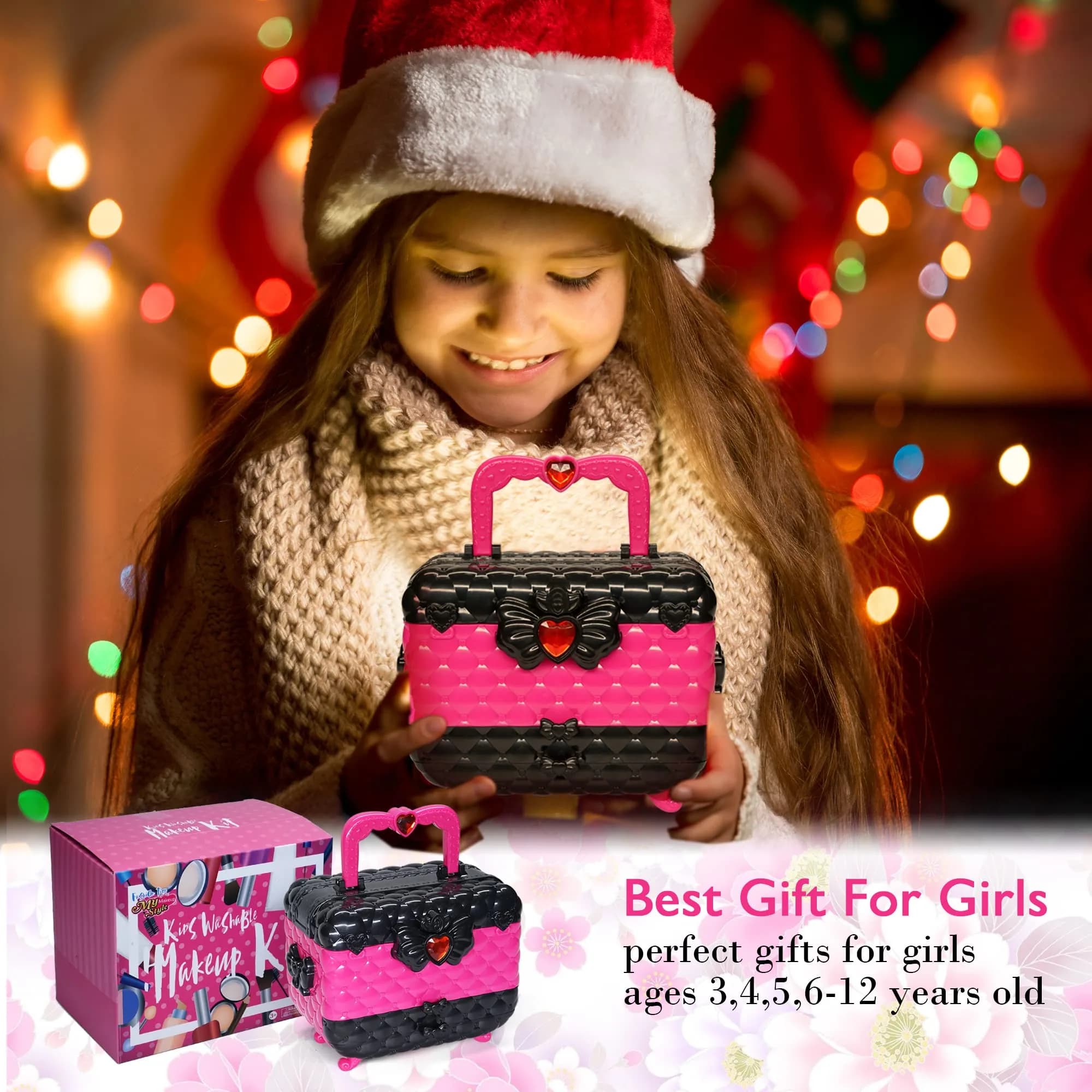 Mrabbitoo Kids Makeup Set Rose 57 Pcs | Pretend Play Toy for Girls Ages 3-12 - view 6