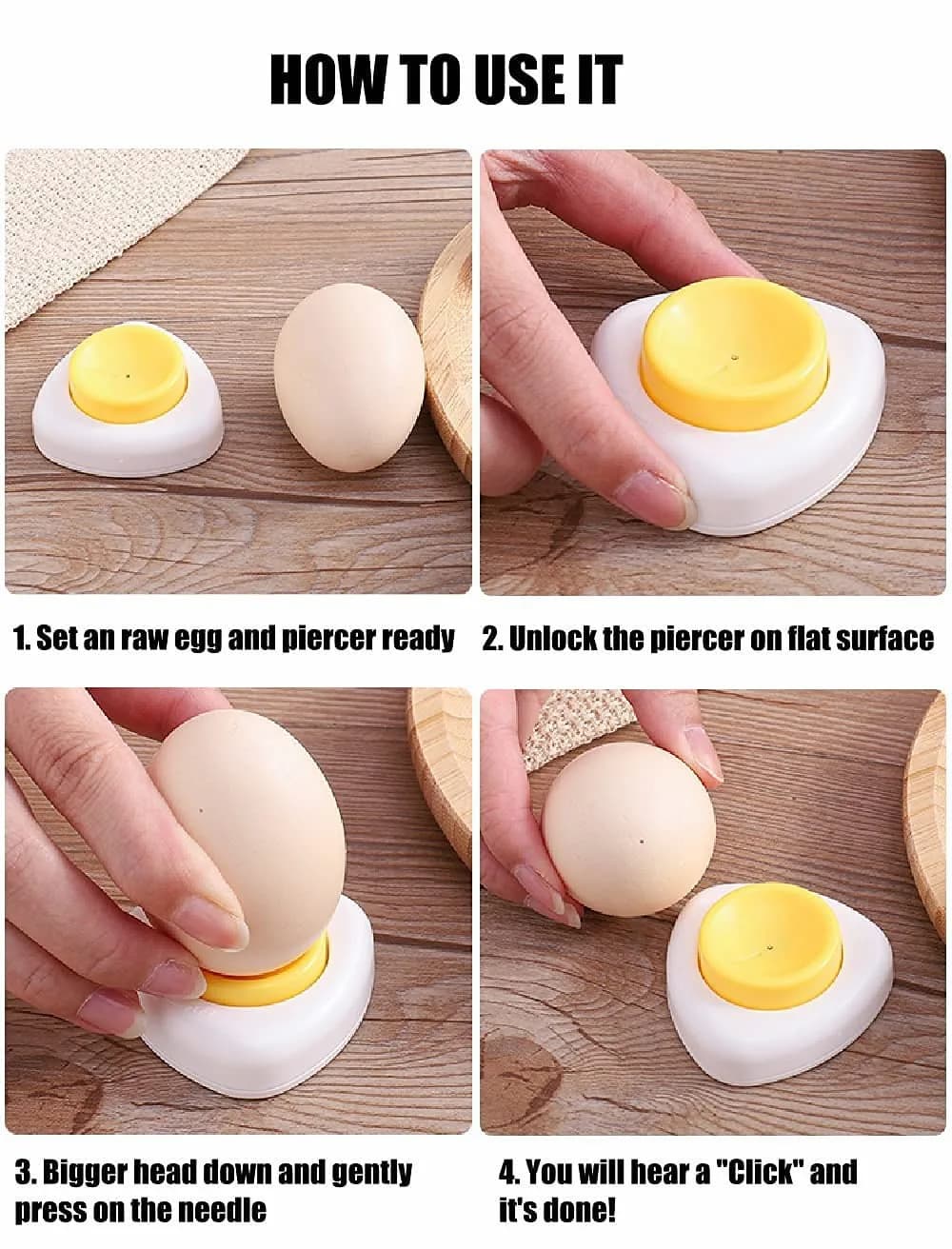 Jawbush Magnetic Egg Piercer with Retractable Pin for Boiled Eggs - view 3