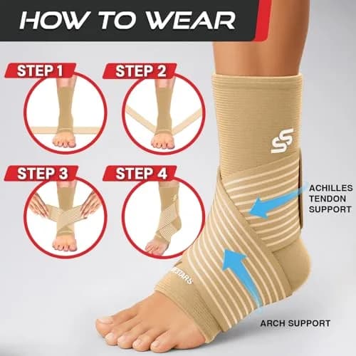 Sleeve Stars Ankle Brace for Men & Women Support, Beige Medium (10"-12") | FDA Approved Orthopedic Brace for Sprains & Pain Relief thumbnail 6