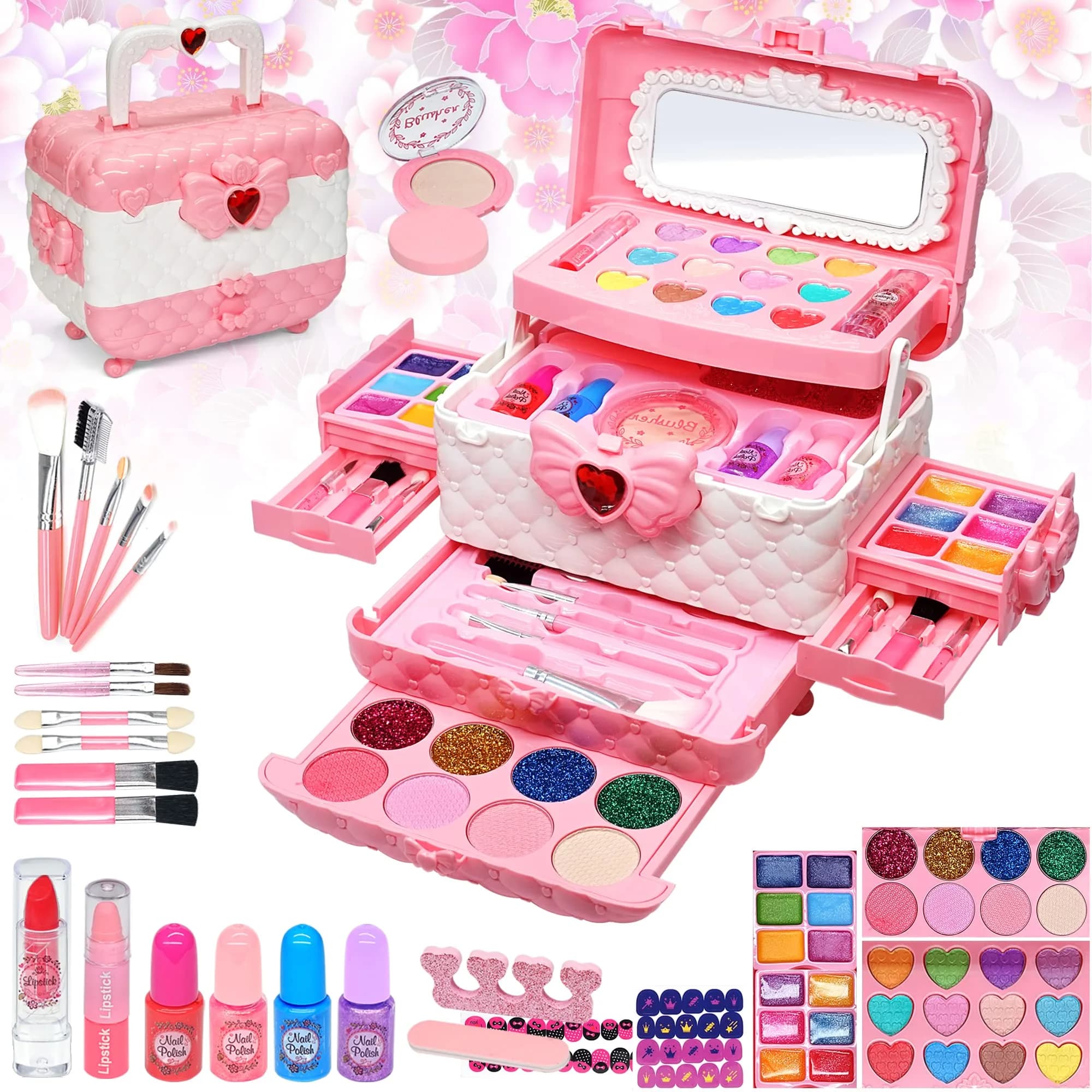 Mrabbitoo Kids Makeup Sets for Girls 5-8, 57 Pcs Play Make Up Kit | Princess Toddler Kid Stuff - main product image
