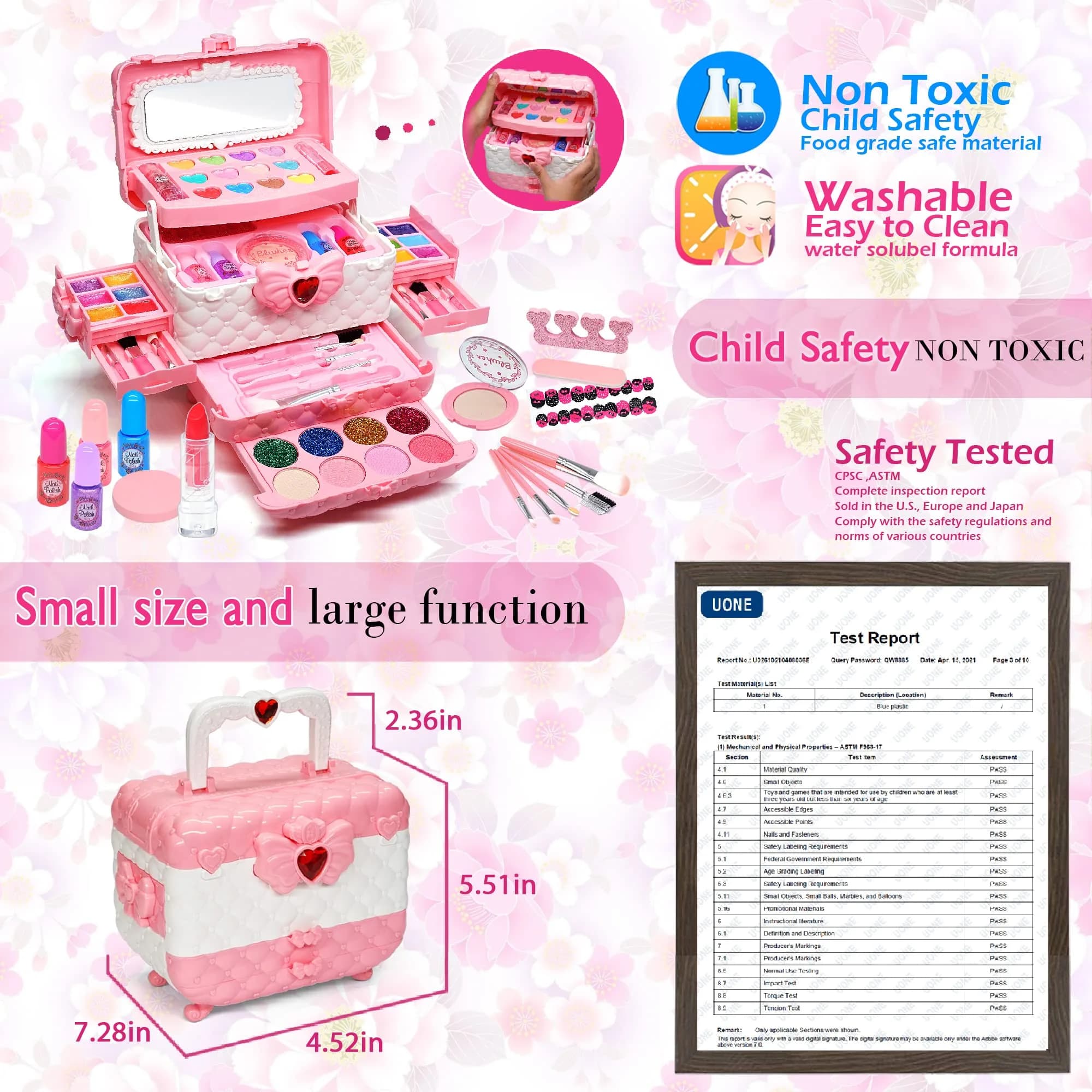 Mrabbitoo Kids Makeup Sets for Girls 5-8, 57 Pcs Play Make Up Kit | Princess Toddler Kid Stuff - view 6