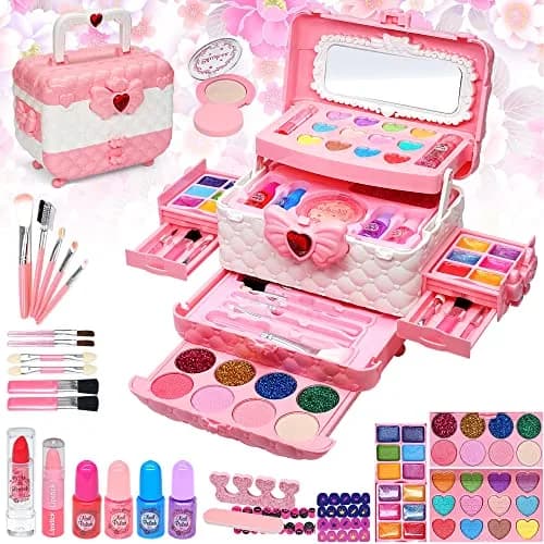 Mrabbitoo Kids Makeup Sets for Girls 5-8, 57 Pcs Play Make Up Kit | Princess Toddler Kid Stuff thumbnail 1