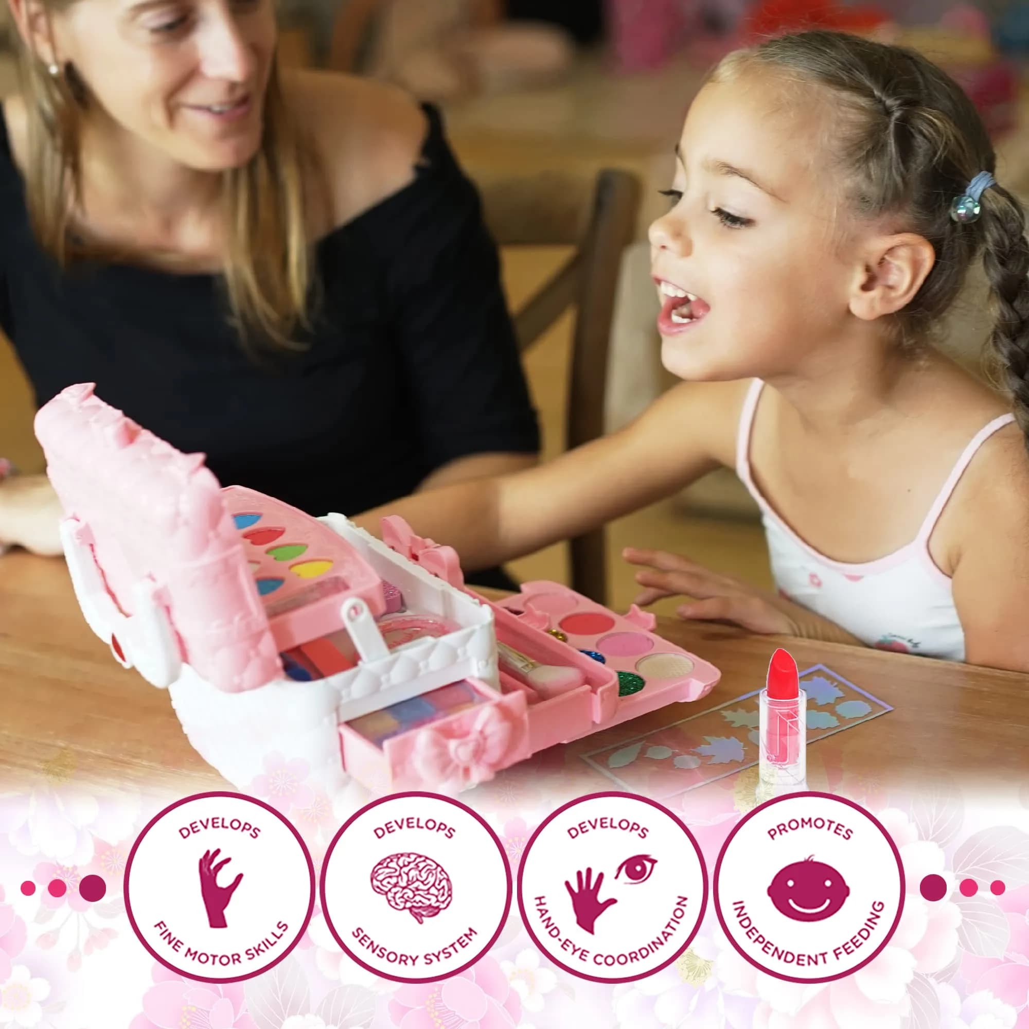 Mrabbitoo Kids Makeup Sets for Girls 5-8, 57 Pcs Play Make Up Kit | Princess Toddler Kid Stuff - view 2