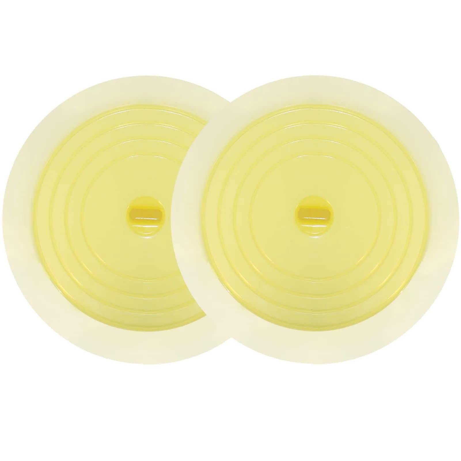 V-TOP 6 inch Yellow Transparent Silicone Tub Stopper - 2 Pack Drain Plug for Universal Fit - main product image