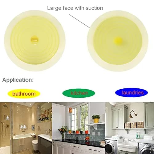 V-TOP Bathtub Drain Plug 6" Large Silicone Tub Stopper 2 Pack | Flat Suction Cover for Kitchen Bathroom Laundry thumbnail 8