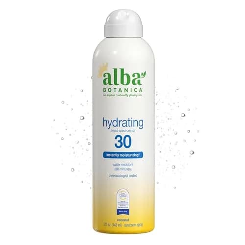 Alba Botanica Hydrating Sunscreen Spray SPF 50 Broad Spectrum Protection 156g (5.5 Fl Oz) | Instantly Moisturizing Water Resistant — 5 Fl Oz / SPF 30