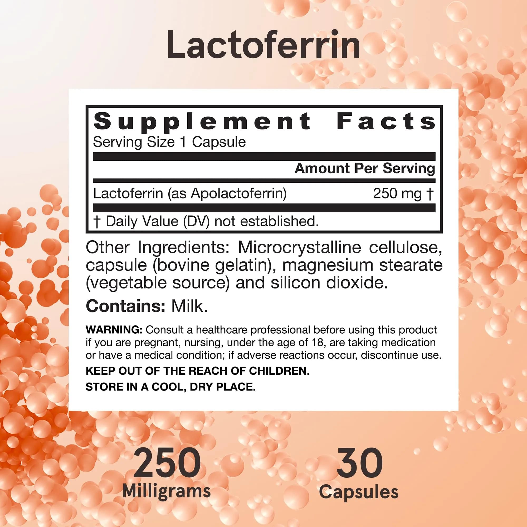Jarrow Formulas Lactoferrin Capsules 250 mg (30 Count) | Immune Support & Iron Absorption - view 6