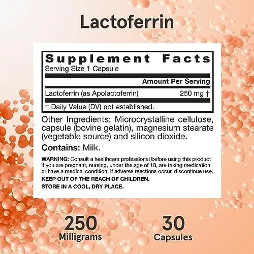 Jarrow Formulas Lactoferrin Capsules 250 mg (30 Count) | Immune Support & Iron Absorption thumbnail 6