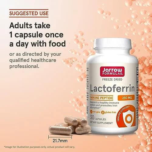 Jarrow Formulas Lactoferrin Capsules 250 mg (30 Count) | Immune Support & Iron Absorption thumbnail 7